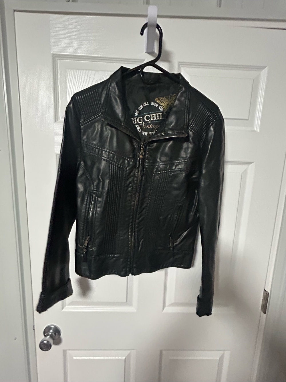 Big Chill Black Faux Leather Biker Jacket